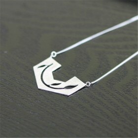 Girl-Ethnic-Branch-Leaf-silver-geometric-necklace (2)